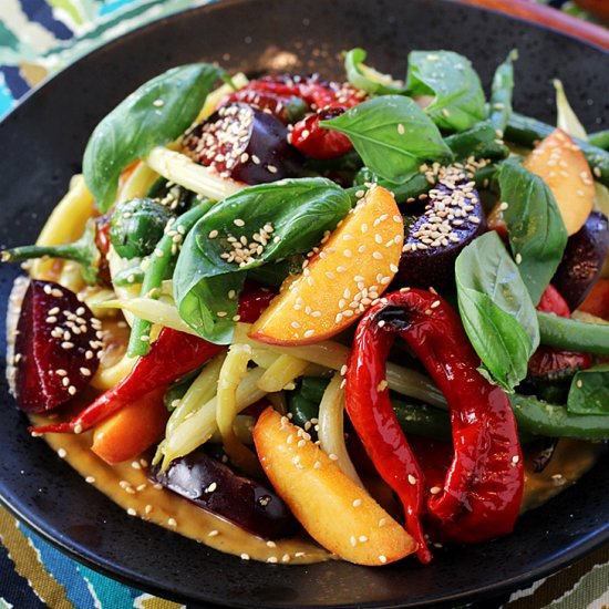 Summer stone fruit & pepper salad