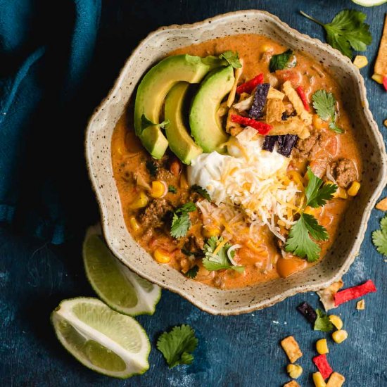 Creamy Beef Enchilada Soup