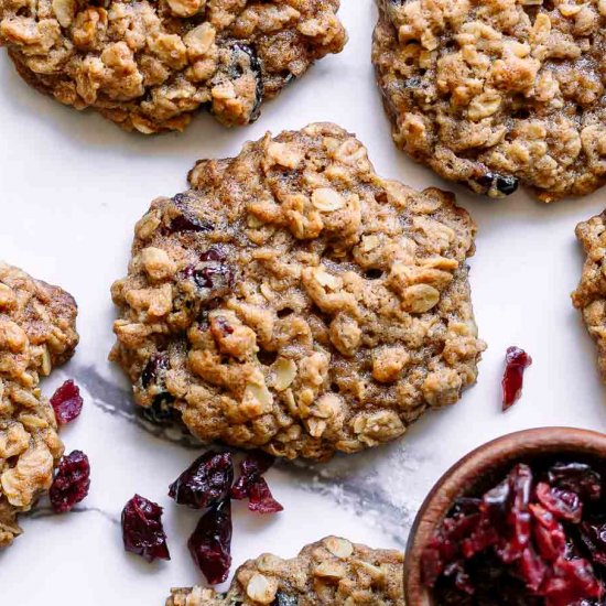 Vegan Cranberry Oatmeal Cookies