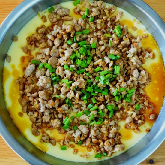 Steamed eggs with minced pork