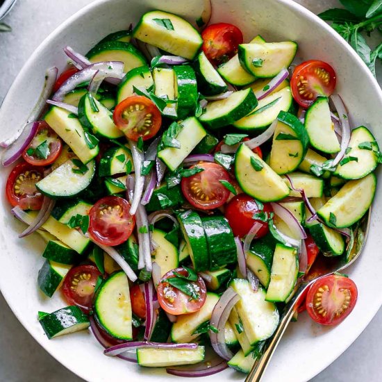 Raw Zucchini Tomato Salad