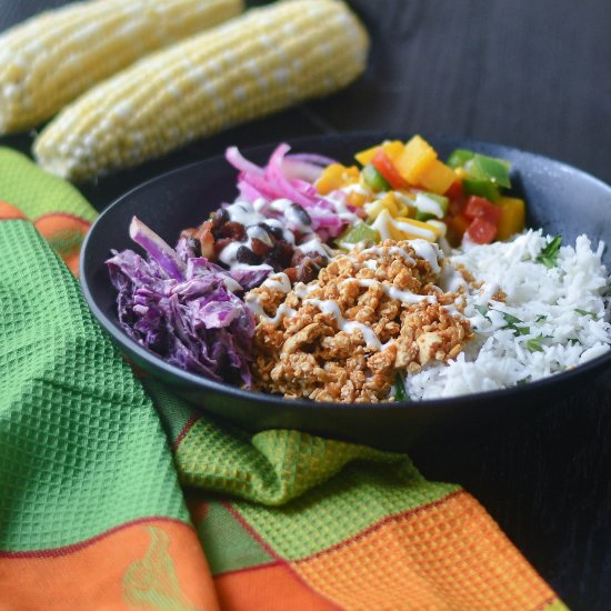 Healthy Mexican Shredded Tofu Bowl