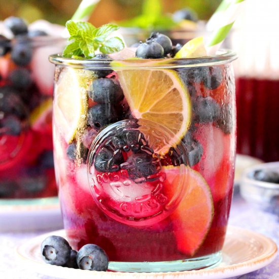 Blueberry Lime and Mint Agua Fresca