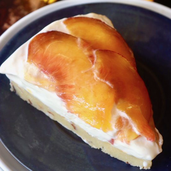 Peach Cheesecake with Almond Crust