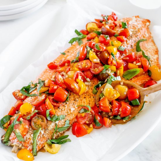 Baked Bruschetta Salmon