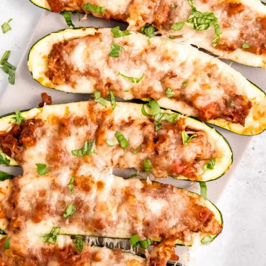 Beef Stuffed Zucchini Boats