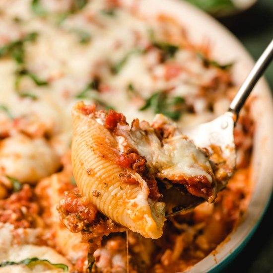 Stuffed Shells with Ground Beef