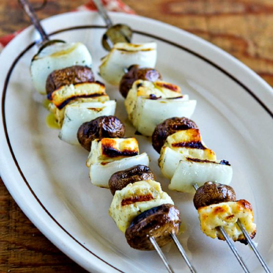 Grilled Halloumi Cheese, Mushrooms