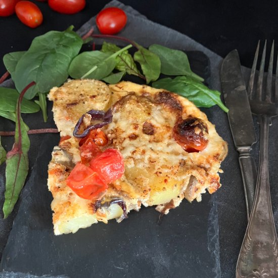 Potato and Tomato Omelette