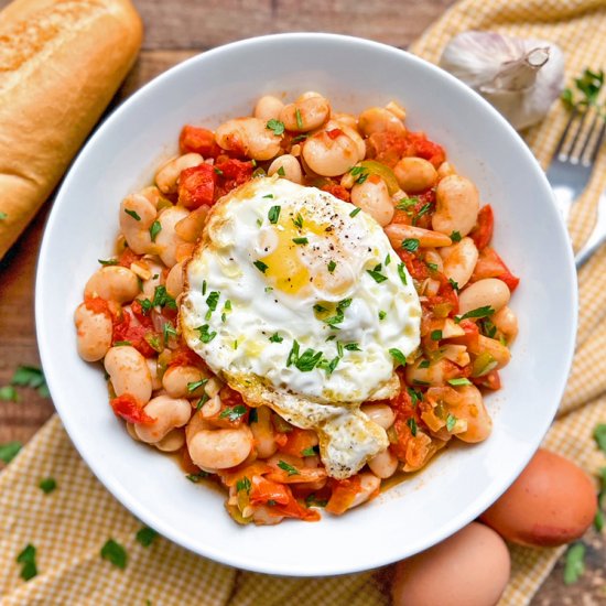 Smoky Spanish Beans with Eggs