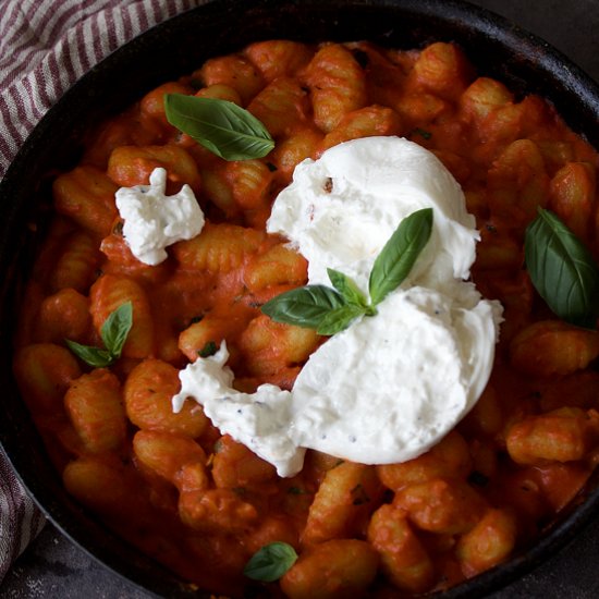 Gnocchi in tomato sauce + burrata