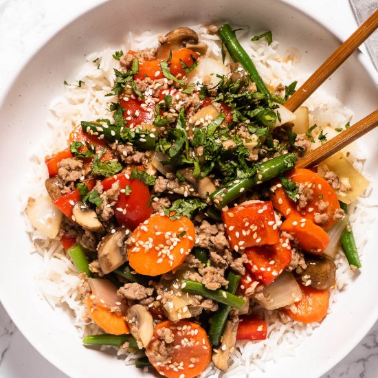 Ground Pork Stir Fry