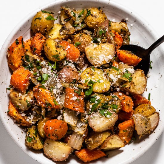 Roast Carrots, Onions, and Potatoes