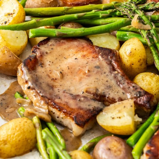 Oven Baked Pork Chops and Potatoes