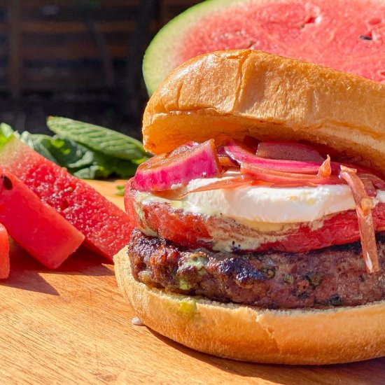 Beef Burger with Watermelon