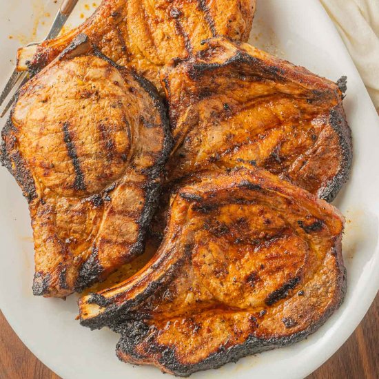 Blackened Pan Fried Pork Chops