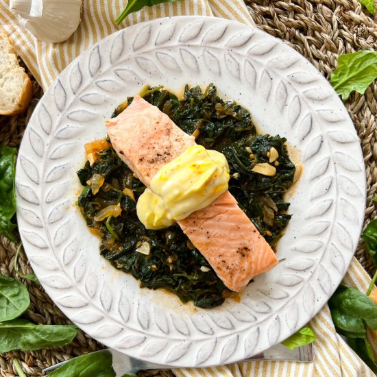 Spanish Salmon and Spinach