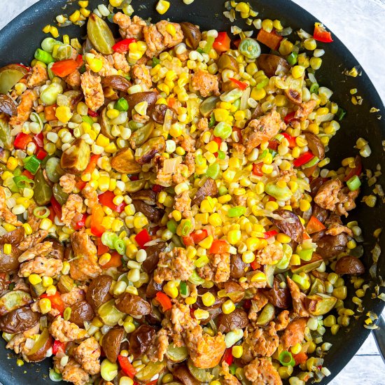 Dad’s Sausage Succotash