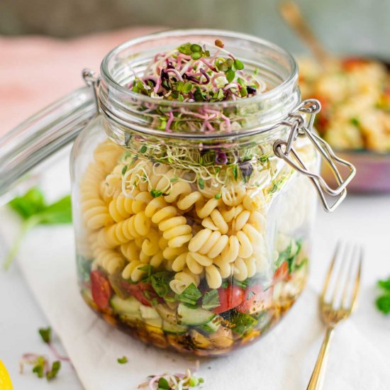 Vegan Pasta Salad In A Jar