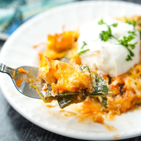 Chicken Poblano Peppers Casserole