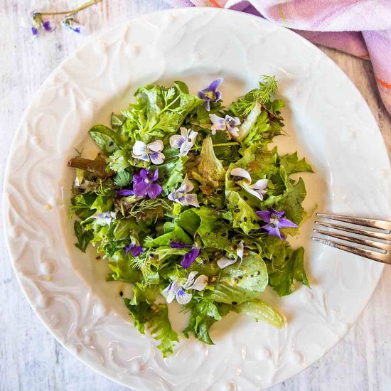 Herb Salad, Optional Edible Flowers