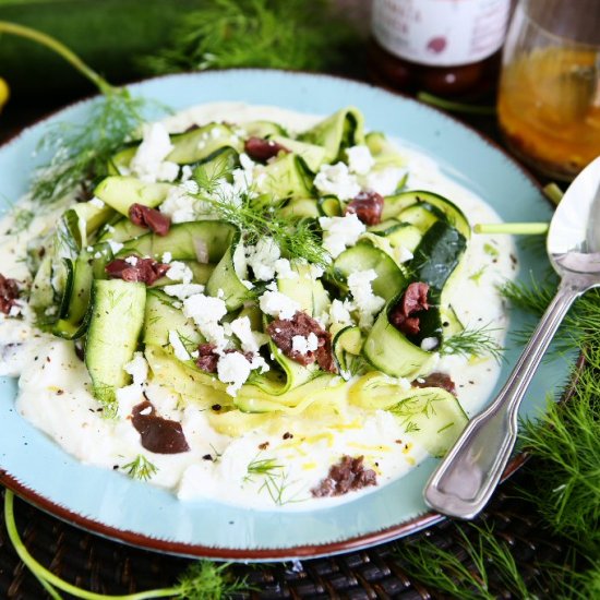 Greek Zucchini Ribbon Salad with Di