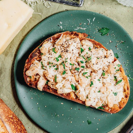 Creamy Caesar Beans On Toast