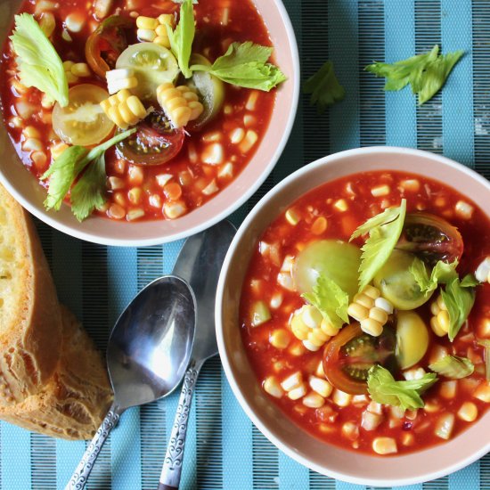 Bloody Mary Fresh Corn Soup