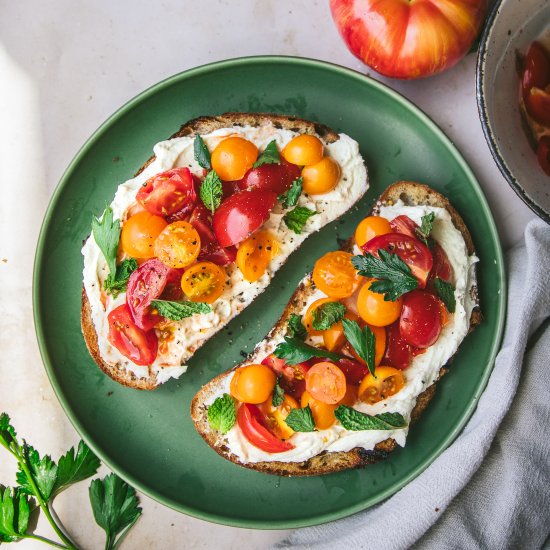 Whipped Ricotta Tomato Toast