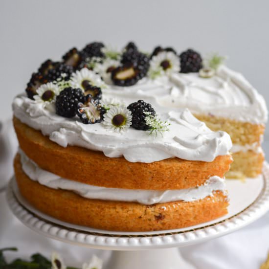 Vegan Blackberry Chantilly Cake