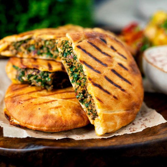 Lamb Arayes Lebanese Stuffed Pita