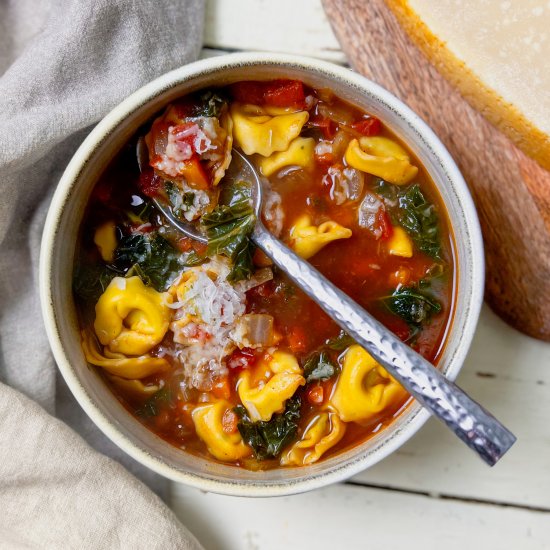 Tomato Tortellini Soup with Kale