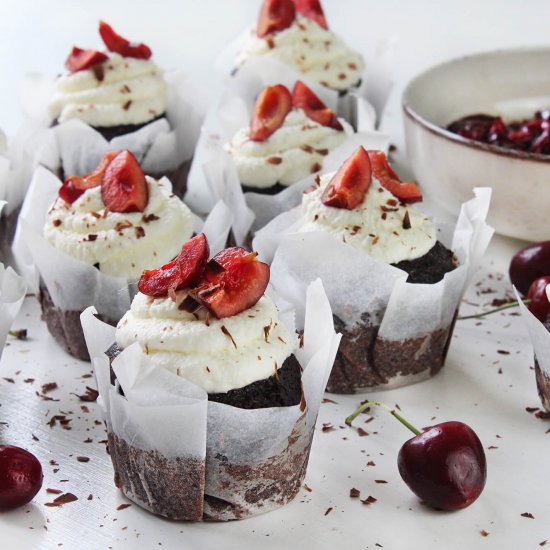 Black forest cupcakes