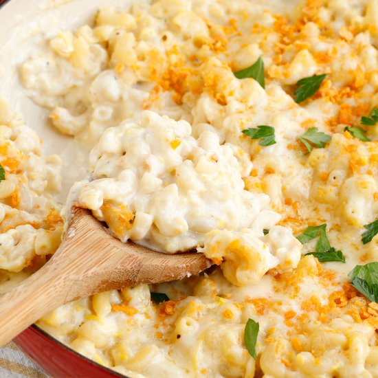 Summer squash mac n cheese