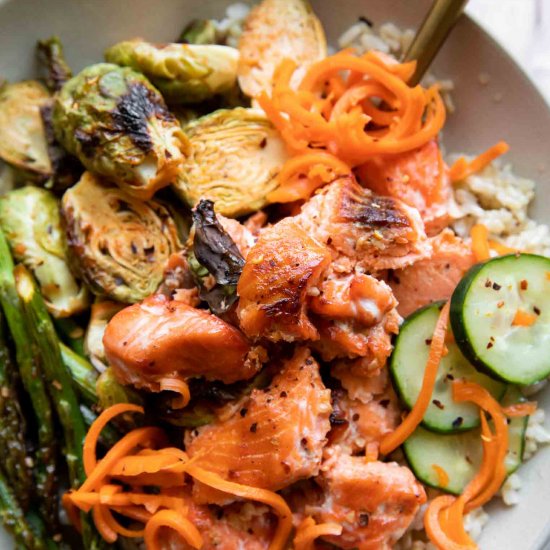 Hot Honey Salmon Bowls