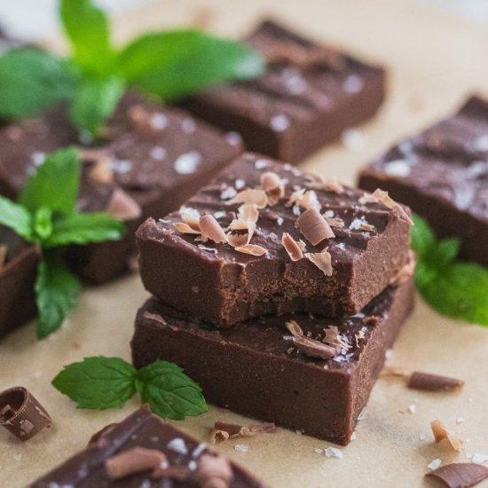 Healthy Chocolate Mint Fudge