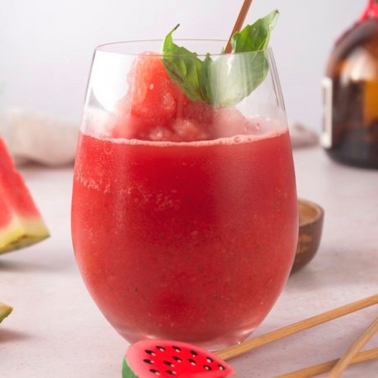 Watermelon Basil Frozen Cocktail