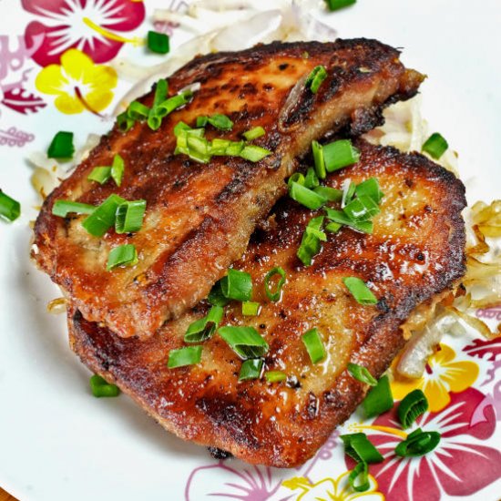 Pan-fried pork chops