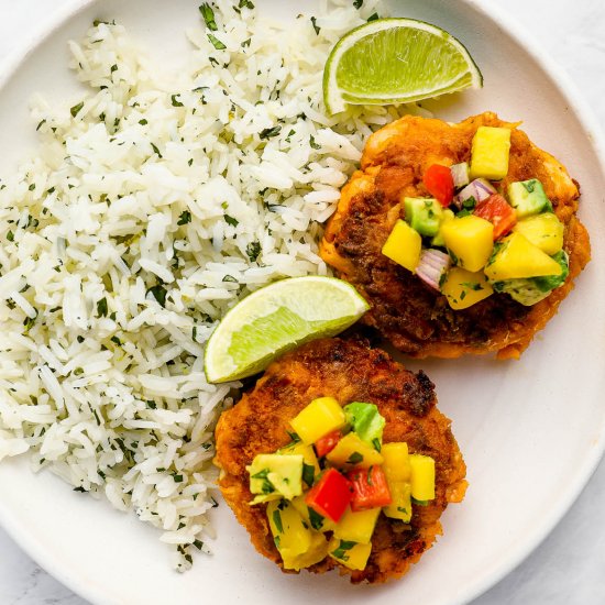 Thai Fish Cakes with Mango Avocado