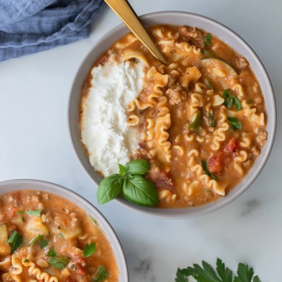 Veggie Packed Lasagna Soup