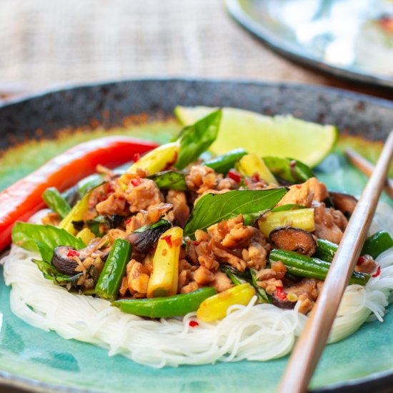 Thai Basil chicken stir fry