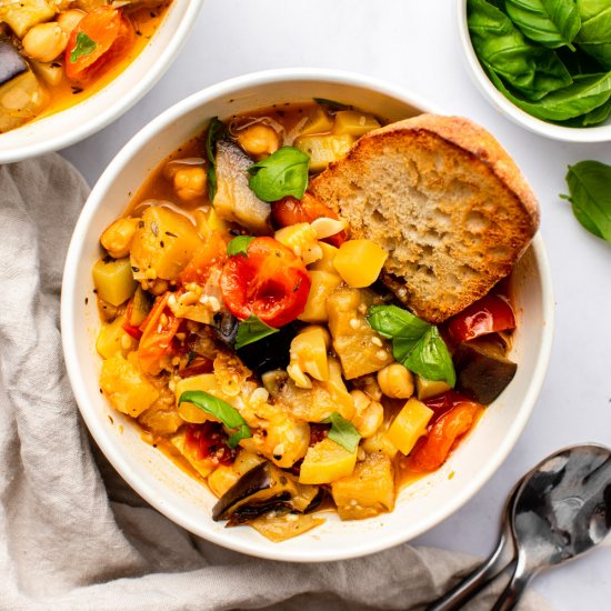 Eggplant Stew with Summer Vegetable