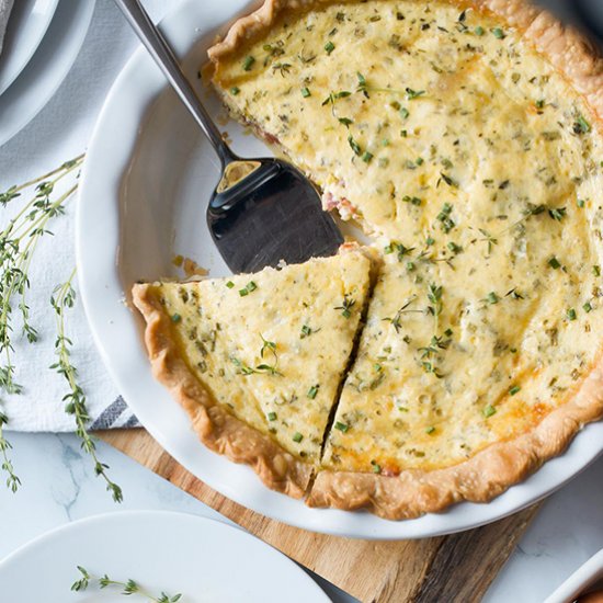 Bacon + Leek Buttermilk Quiche