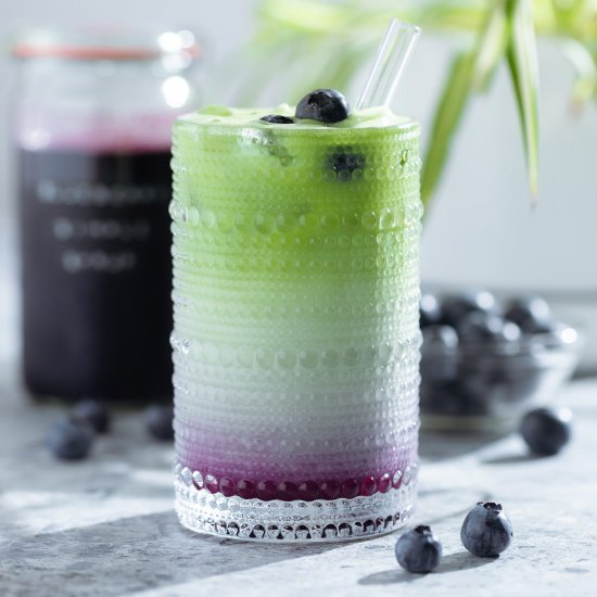 Blueberry Matcha Latte