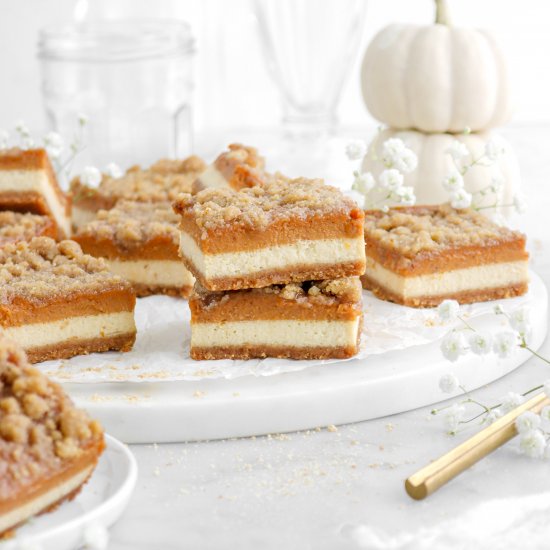 Maple Pumpkin Cheesecake Pie Bars