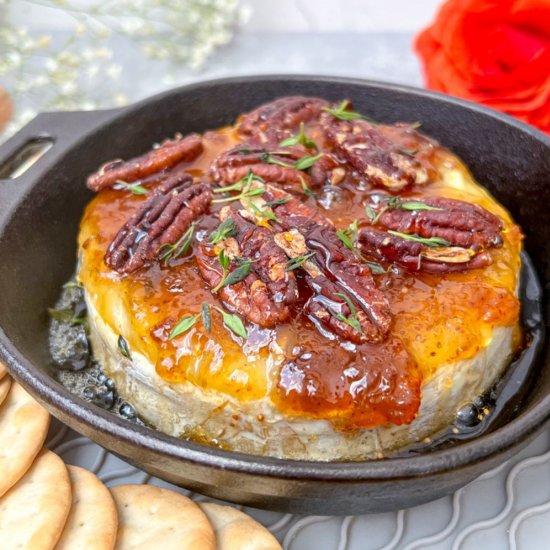 Baked Brie with Fig Jam and Pecans