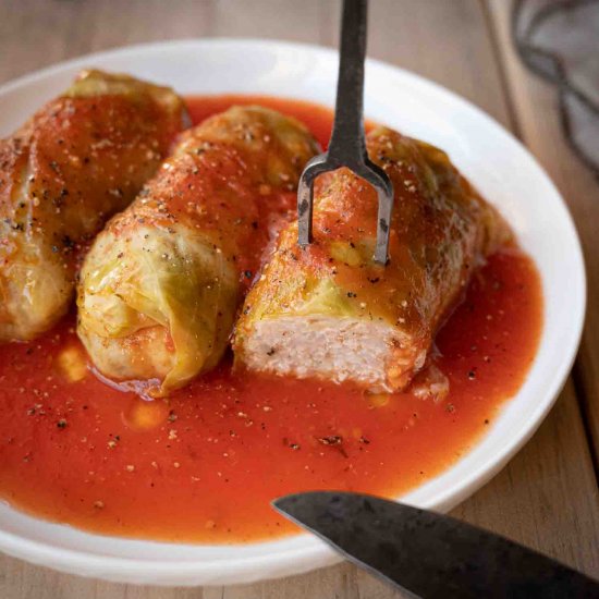 Stuffed Cabbage Rolls (Polish Gołąbki)