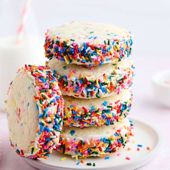 Easy Funfetti Cookie Sandwiches