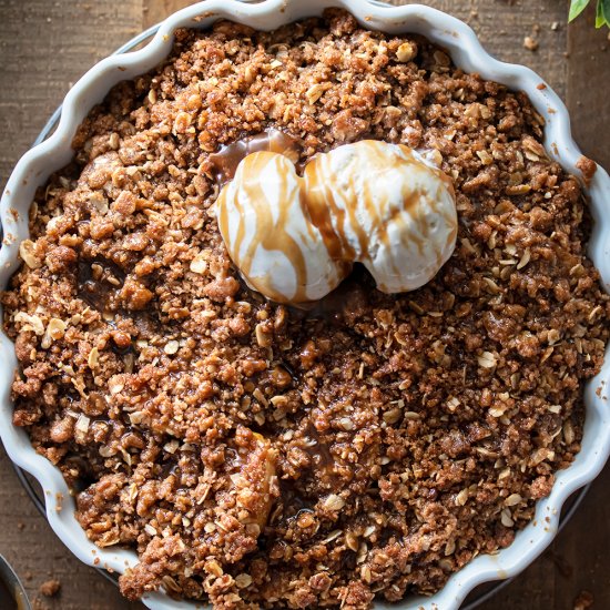 Bourbon Caramel Apple Crisp