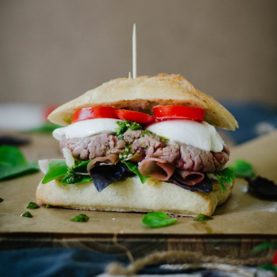 Italian Pesto Burger with Parma Ham